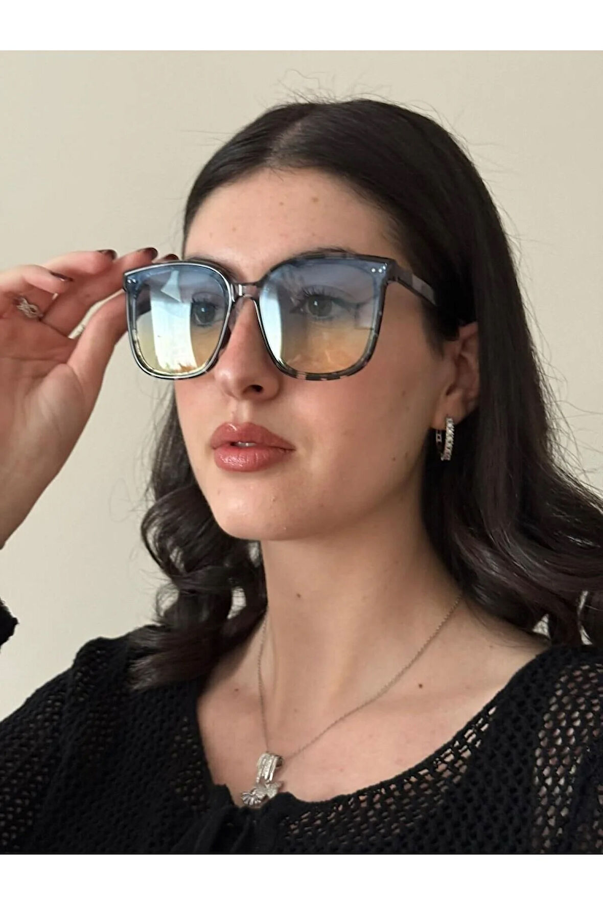 Geniş Çerçeve Retro Güneş Gözlüğü