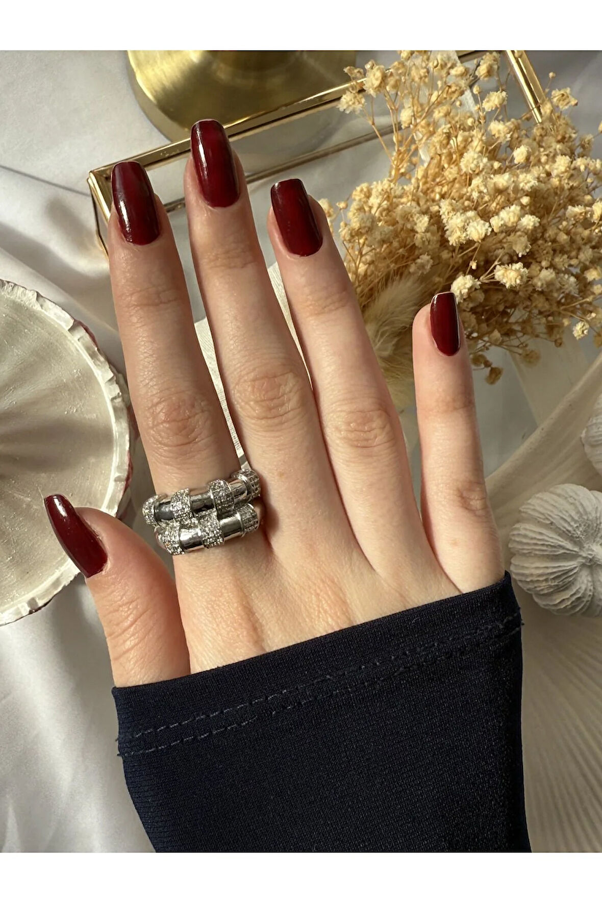 Çift Bombeli Silver Yüzük