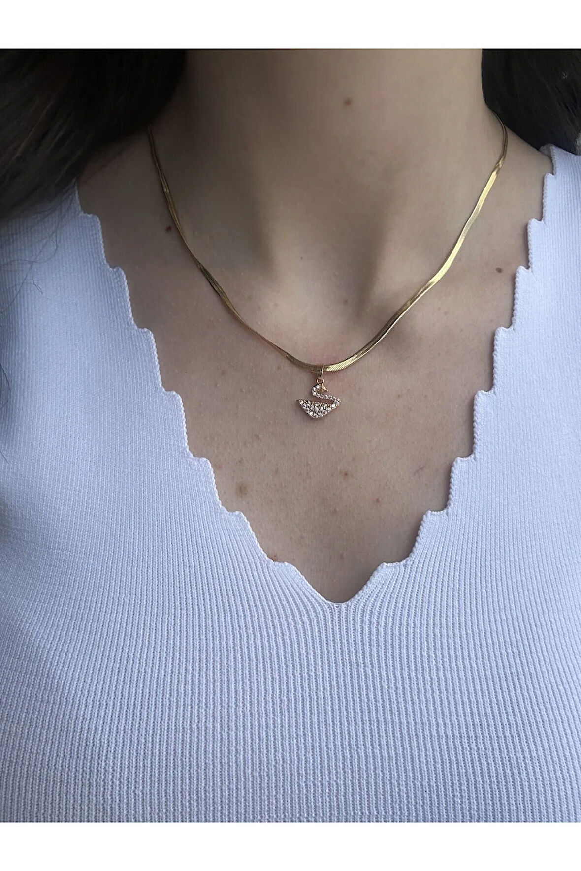 İtalyan Zincir Kuğu Kolye