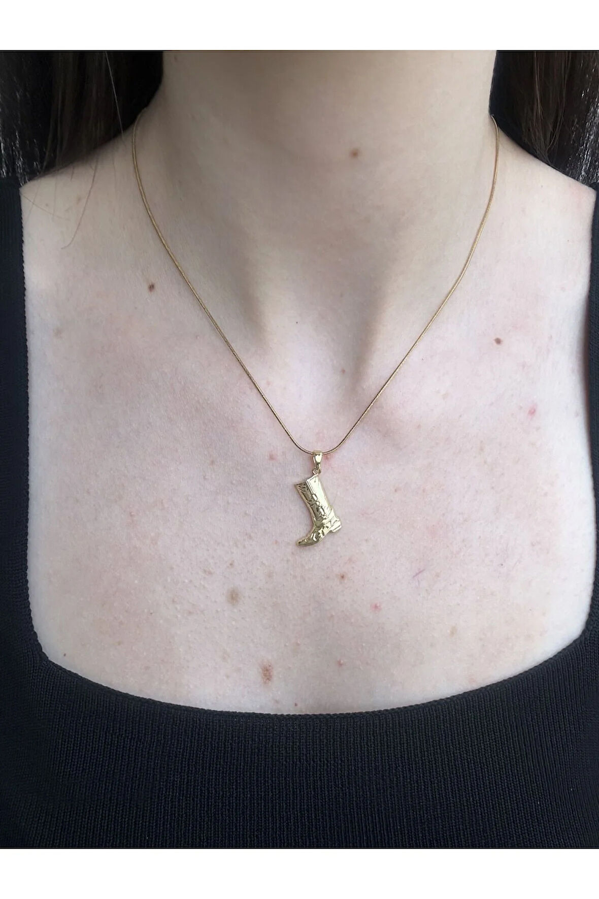 Gold Kovboy Çizmesi Kolye