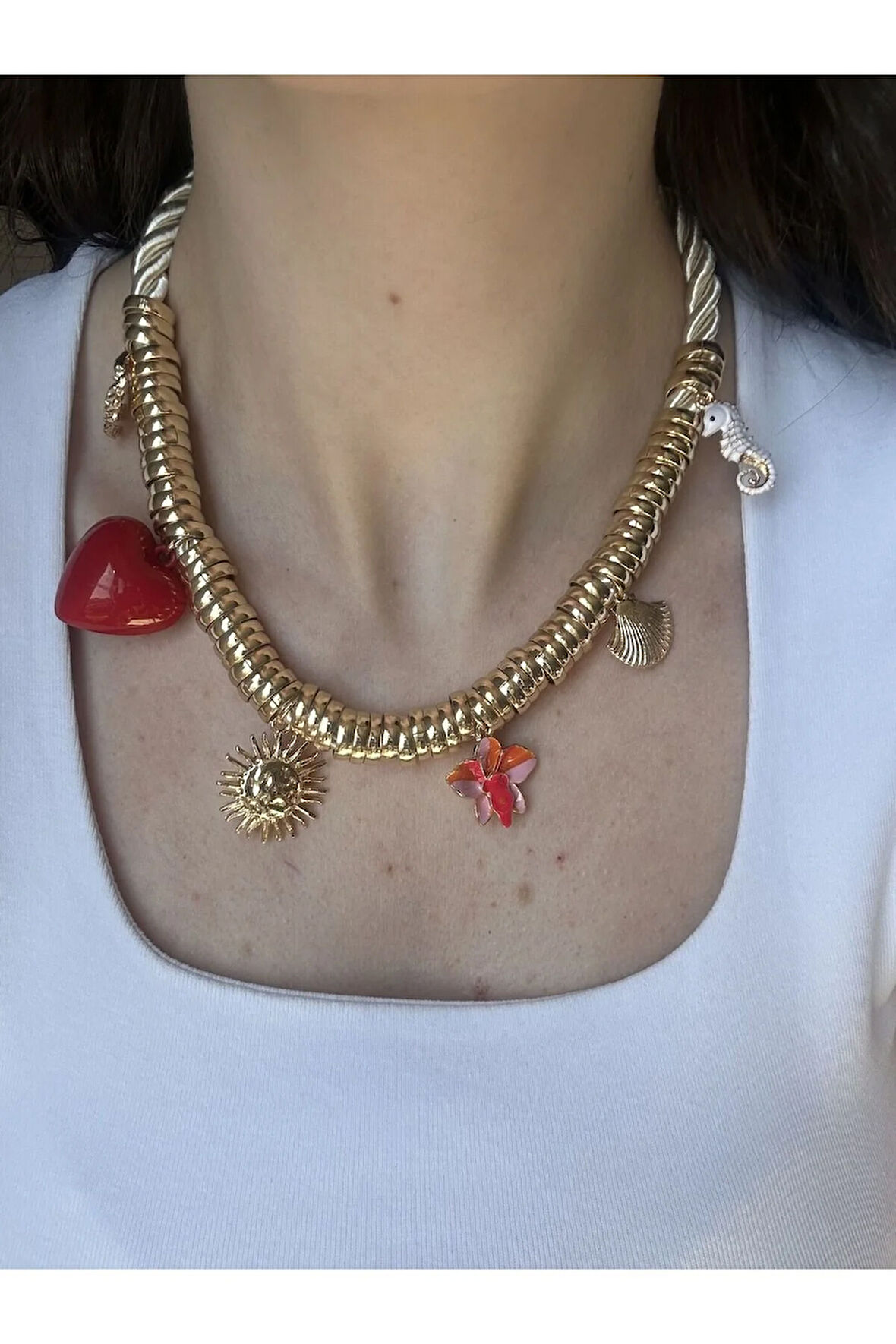 Halat Detaylı Charm Kolye