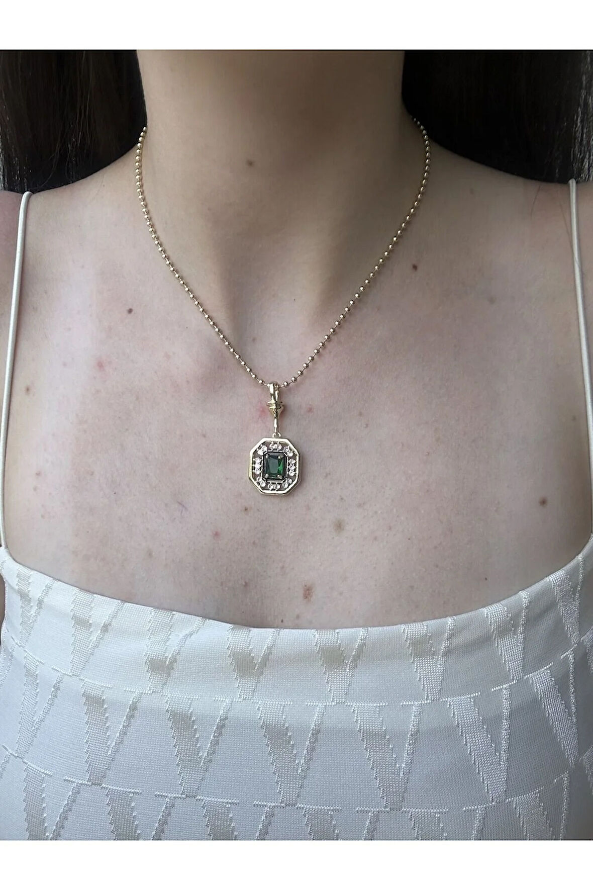 Yeşil Taşlı Serenay Kolye