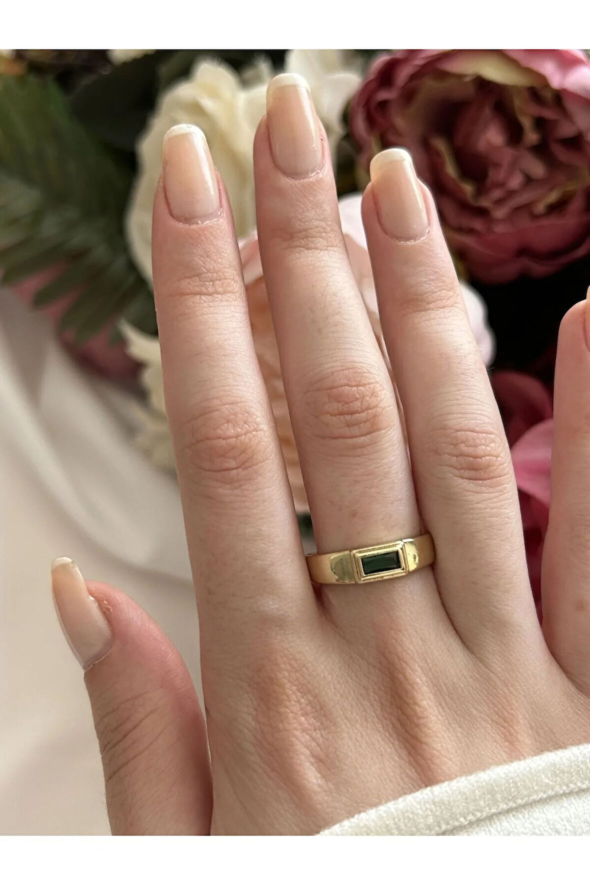 Yeşil Taşlı Retro Yüzük