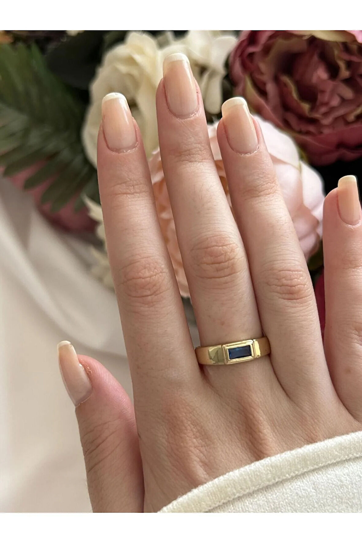 Mavi Taşlı Retro Yüzük