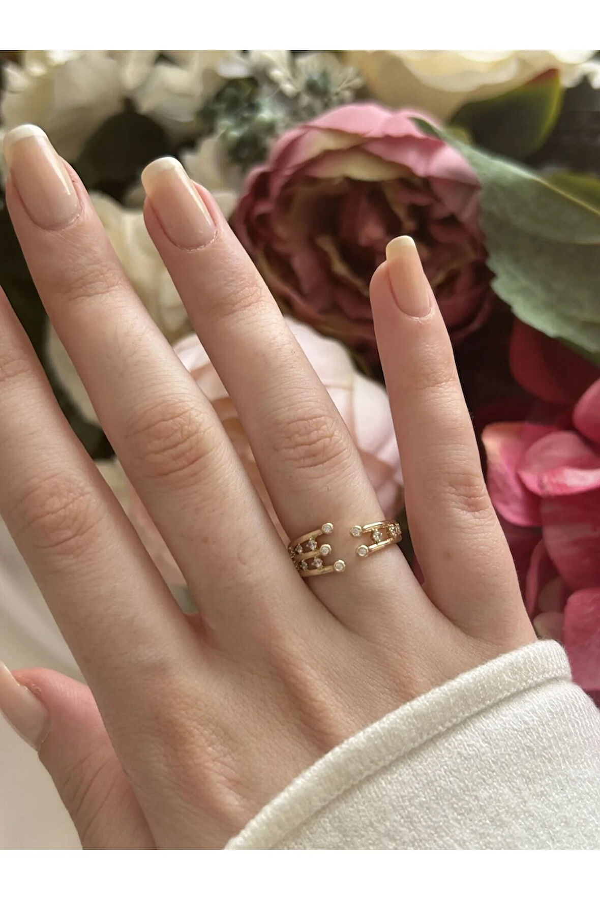 Zirkon Taşlı Ayarlanabilen Yüzük