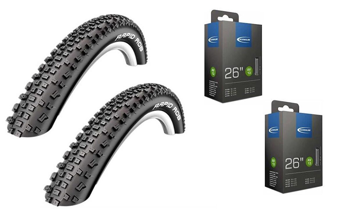 Schwalbe Rapid Rob 26x2.10 + AV13 İç Dış Lastik Seti