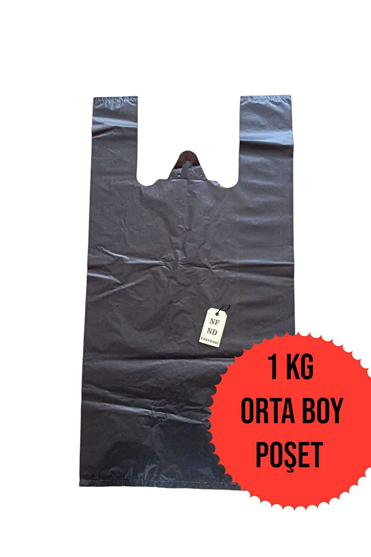 ORTA BOY 1KG ATLET MARKET POŞETİ SİYAH POŞET 28x52cm SAĞLAM