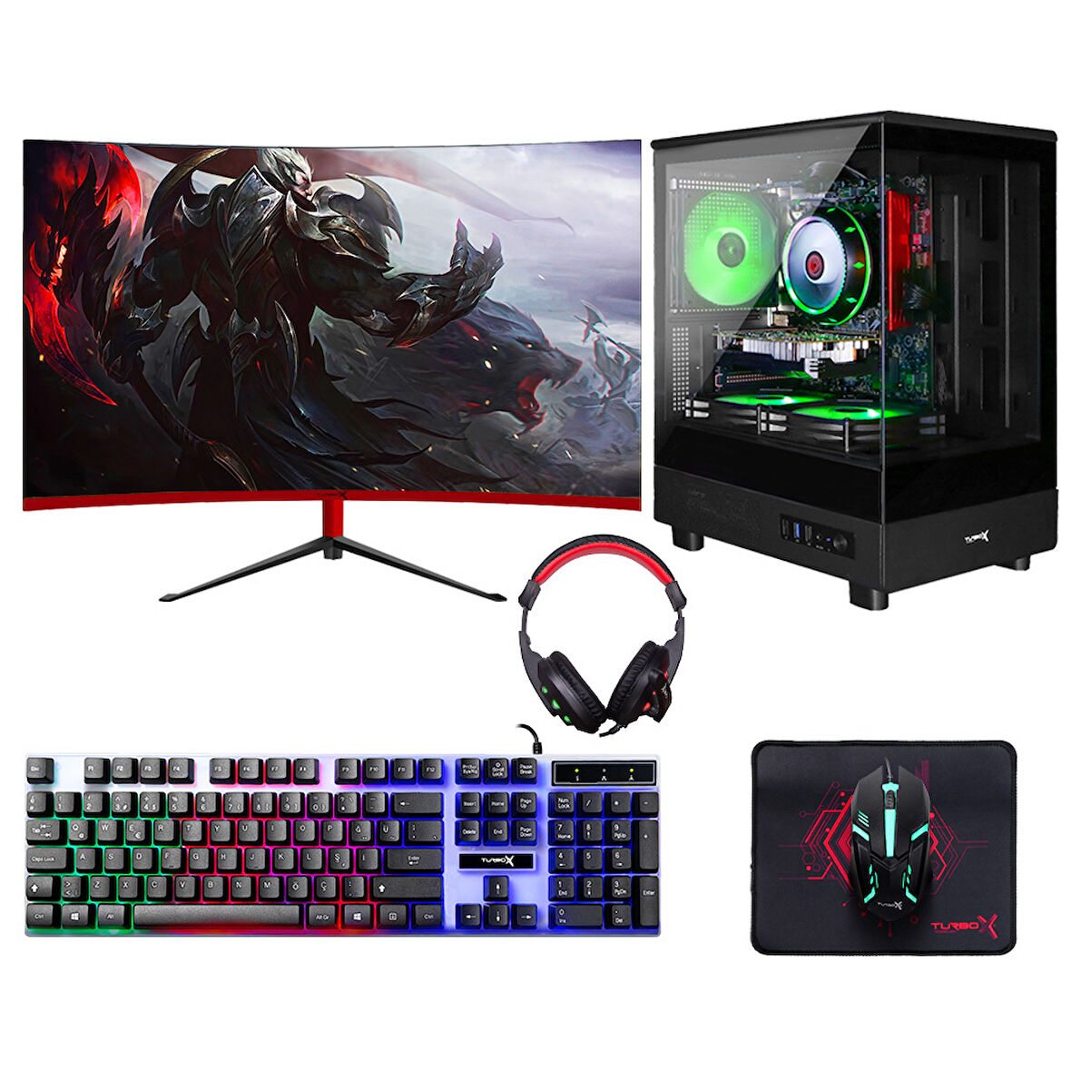 Turbox Tx6004 i5 3470 16GB Ram 512GB SSD 4GB GTX1050Ti 23.6 100Hz Curved Oyun Hazır Sistem