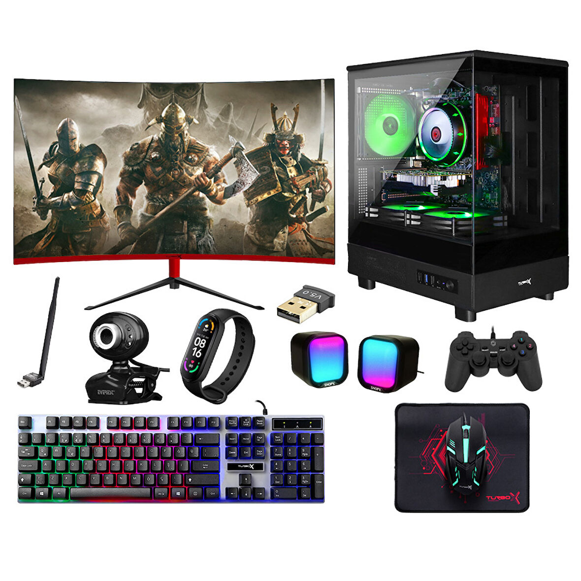Turbox Tx6148 i5 6400 32GB Ram 512GB SSD 8GB RX580 23.6 Curved Oyuncu Masaüstü Bilgisayarı