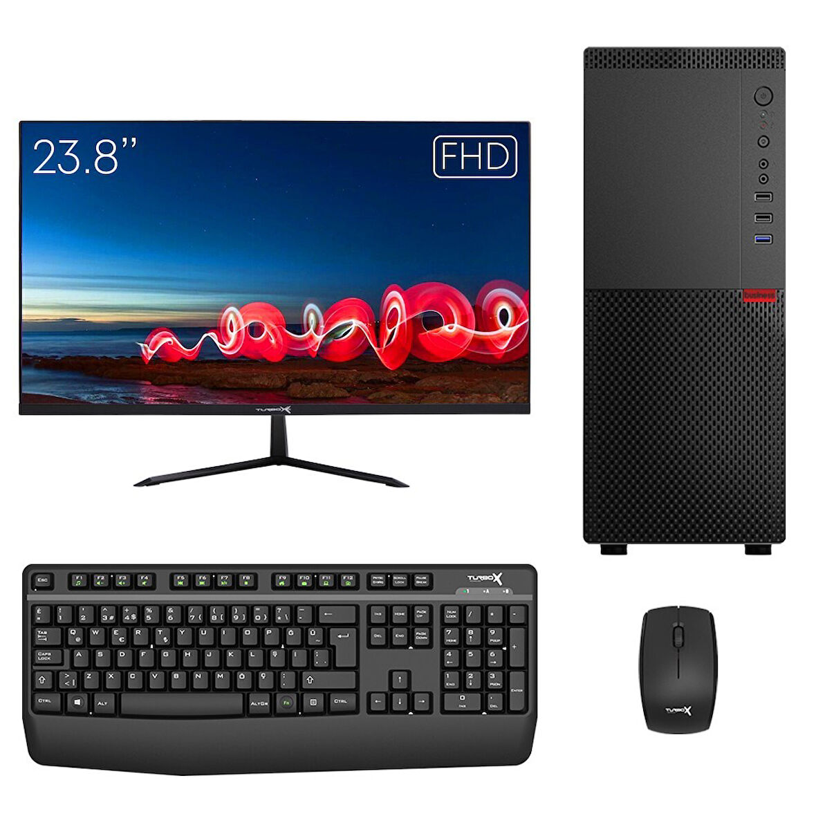 Turbox Tx6264 Ryzen 5 5500 32GB Ram 512GB SSD 2GB R5 230 23.8 inç FHD Monitör Ofis Hazır Sistem