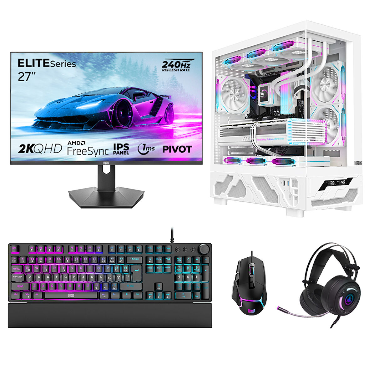Dragos DRx7632 Ryzen 5 5600 32GB 1TB NVMe 8GB RTX5060 27 İnç 240Hz 1ms QHD Oyuncu Hazır Sistem
