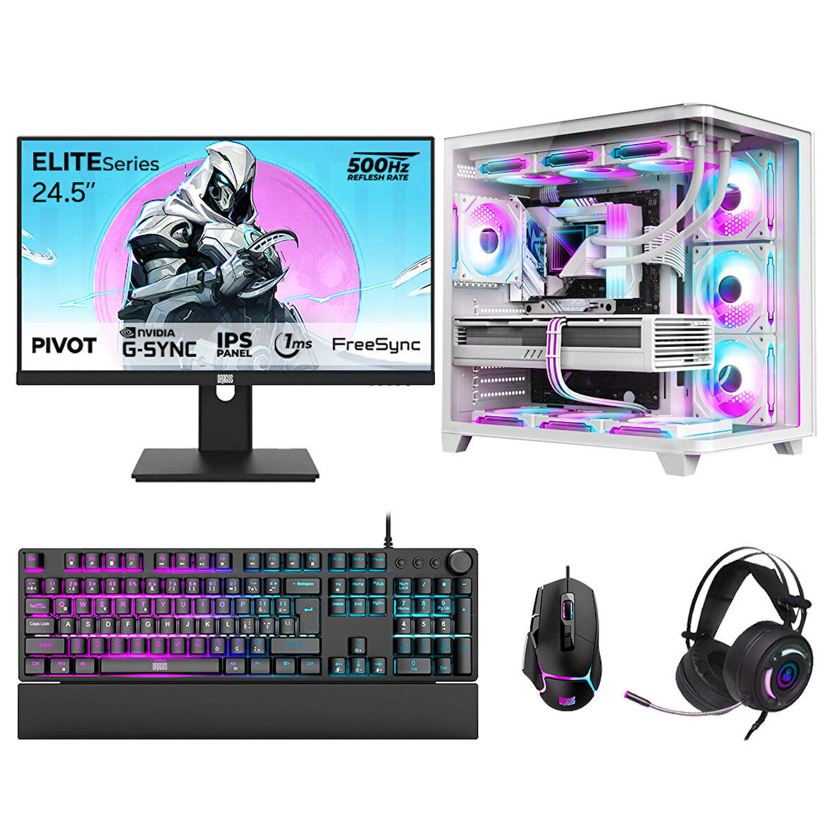 Dragos DRx7645 Ryzen 7 5700X 32GB 1TB NVMe 8GB RTX5060 24.5 500Hz Oyun Hazır Sistem