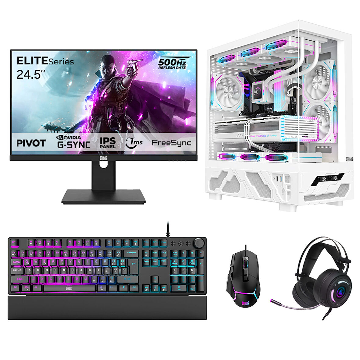 Dragos DRx7647 Ryzen 7 5700X 32GB 1TB NVMe 8GB RTX5060 24.5 İnç 500Hz 1ms Oyuncu Hazır Sistem