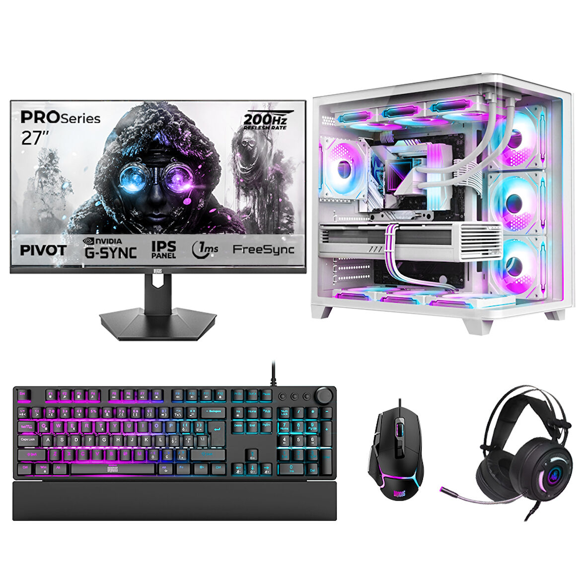 Dragos DRx7730 Ryzen 7 5700X 32GB 1TB NVMe 16GB RTX5060Ti 27 200Hz Oyun Hazır Sistem