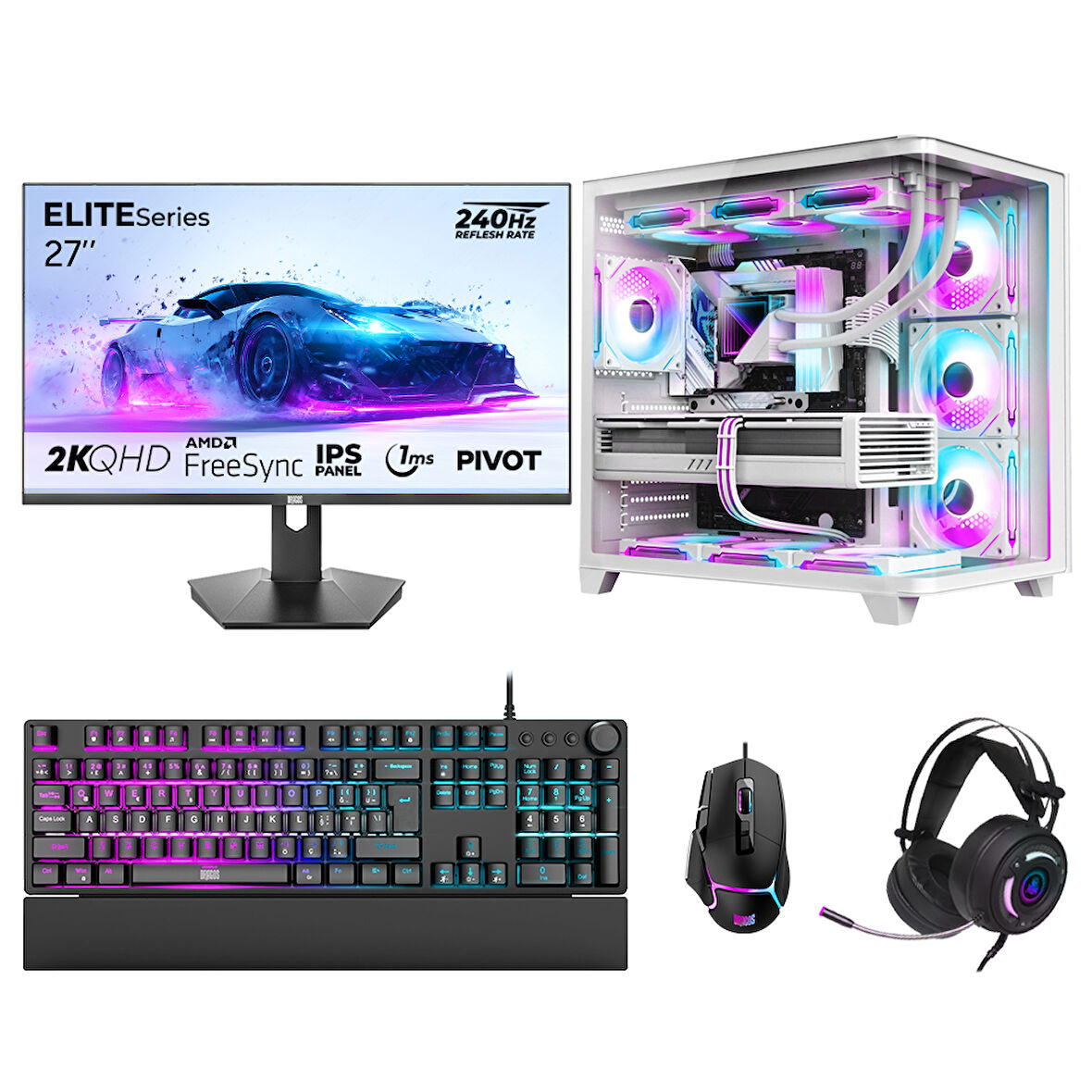 Dragos DRx7735 Ryzen 7 5700X 32GB 1TB NVMe 16GB RTX5060Ti 27 240Hz QHD Oyun Hazır Sistem