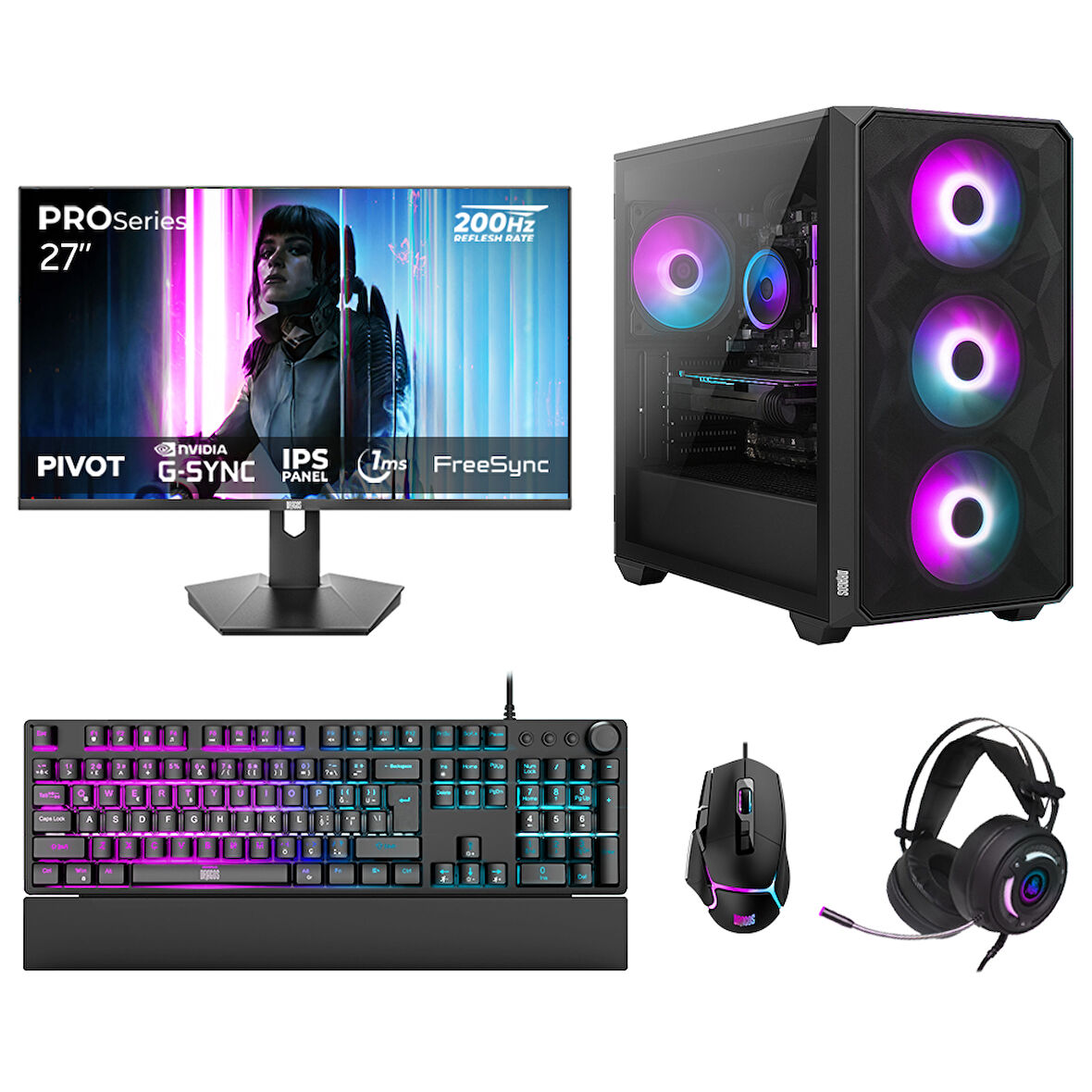 Dragos DRx7750 Ryzen 5 7600 32GB DDR5 1TB NVMe 16GB RTX5060Ti 27 200Hz Oyun Hazır Sistem