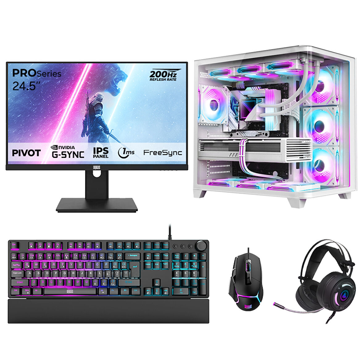 Dragos DRx7780 Ryzen 7 7800X3D 32GB DDR5 2TB 4.0 NVMe 16GB RTX5060Ti 24.5 200Hz Oyun Hazır Sistem