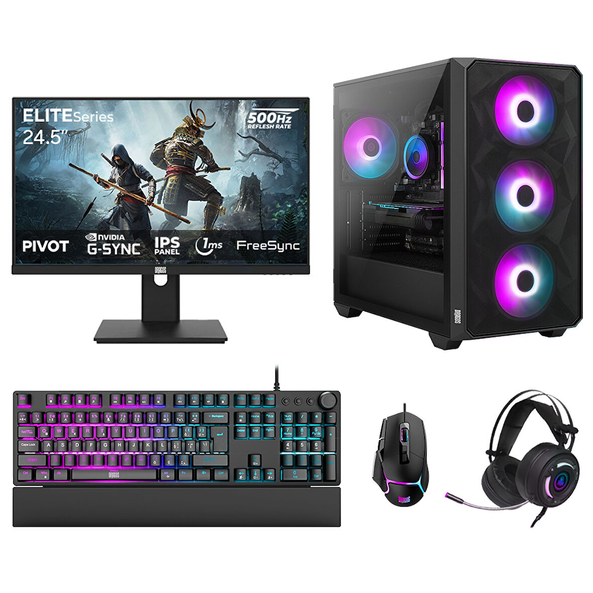 Dragos DRx7793 Ryzen 7 7800X3D 32GB DDR5 2TB 4.0 NVMe 16GB RTX5060Ti 24.5 500Hz Oyun Hazır Sistem