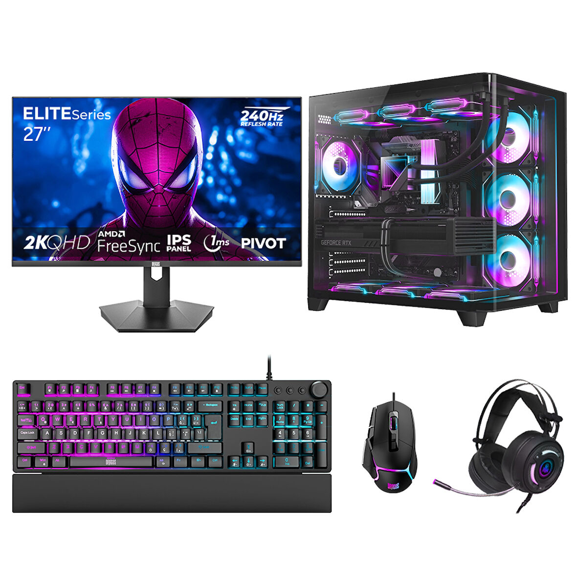 Dragos DRx7799 Ryzen 7 7800X3D 32GB DDR5 2TB 4.0 NVMe 16GB RTX5060Ti 27 240Hz QHD Oyun Hazır Sistem