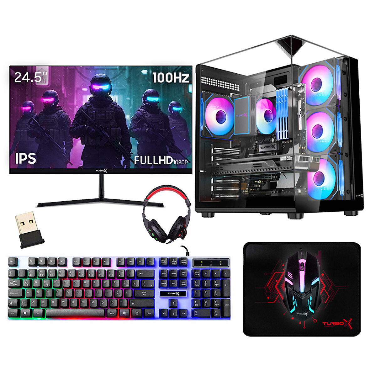 Turbox Tx6522 i5 8400 16GB DDR4 512GB NVMe RTX3050 24.5 inç 100Hz Oyun Hazır Sistem