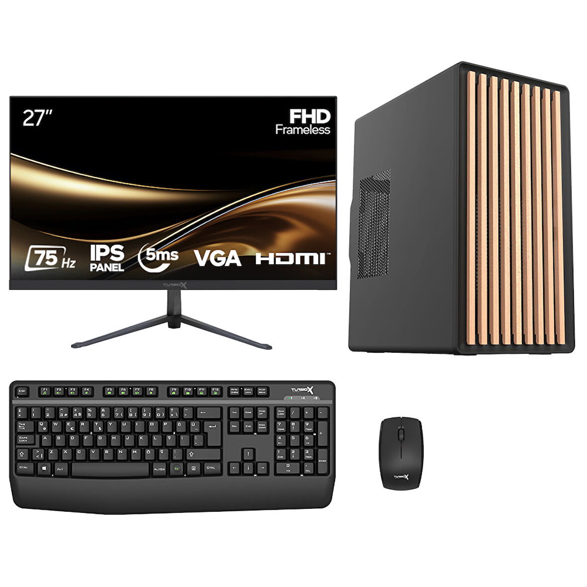 Turbox Tx7703 i5 6400 16GB DDR4 256GB NVMe SSD 27 inç Monitör Masaüstü Ofis Hazır Sistem
