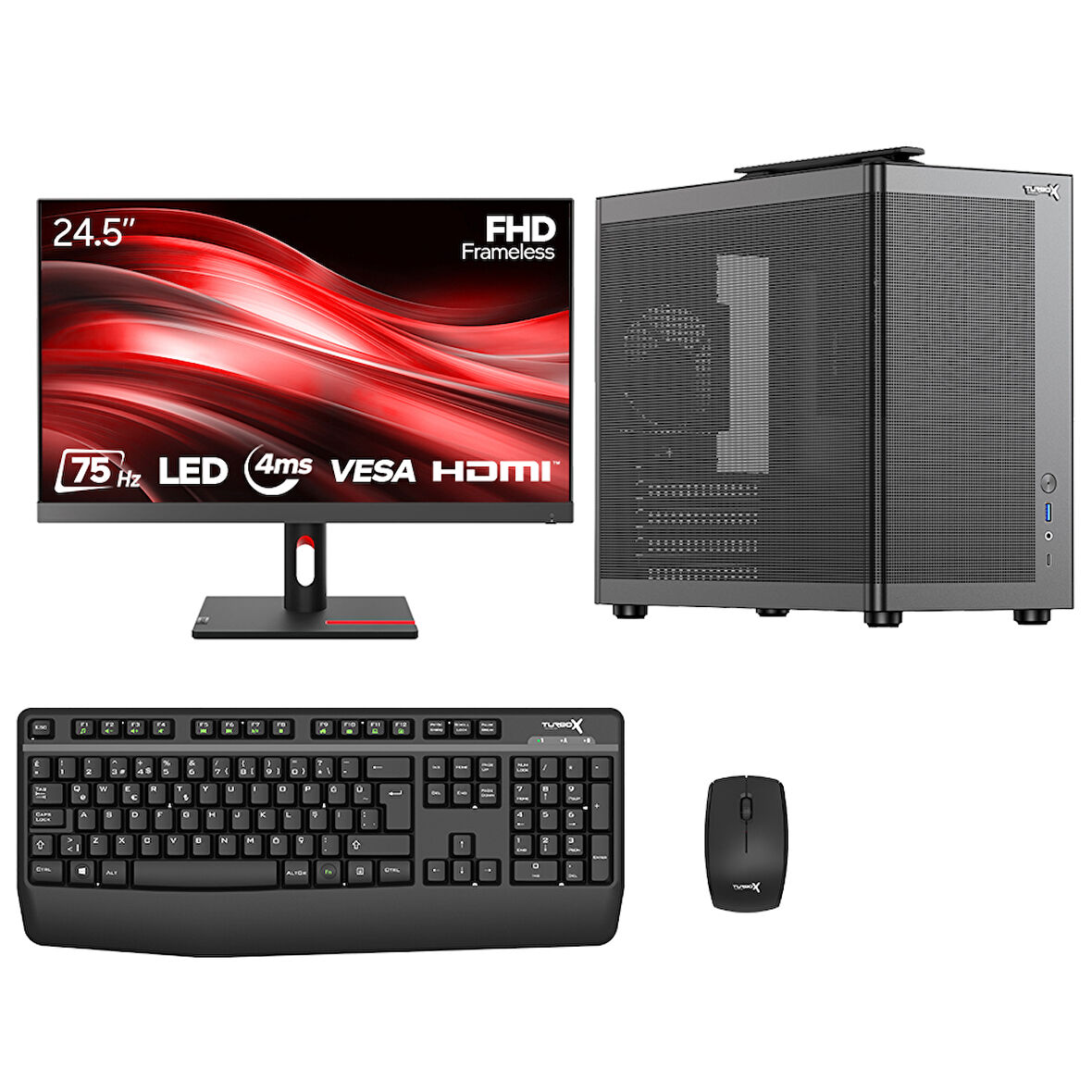 Turbox Tx8340 Ultra 5 225 32GB DDR5 Ram 1TB NVMe 24.5 inç Monitör Masaüstü Ofis Hazır Sistem