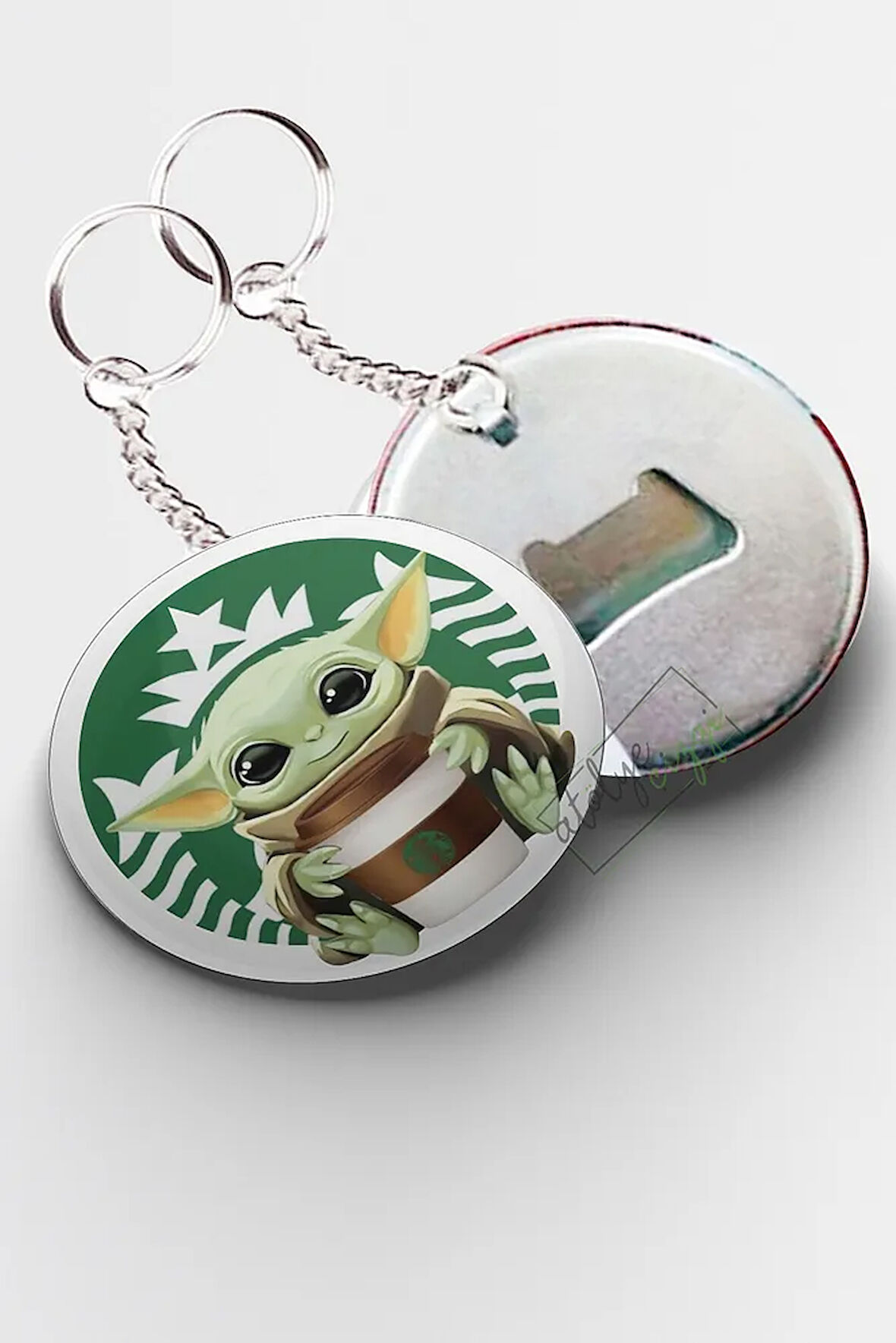 Baby Yoda Grogu Starbucks Açacaklı Anahtarlık 44mm