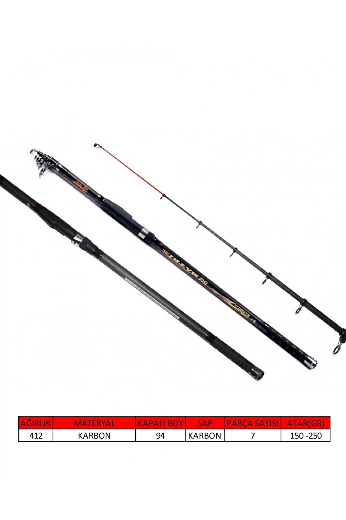 1505 Matrix Tele Surf Kamış 150-250gr Atar 390 Cm