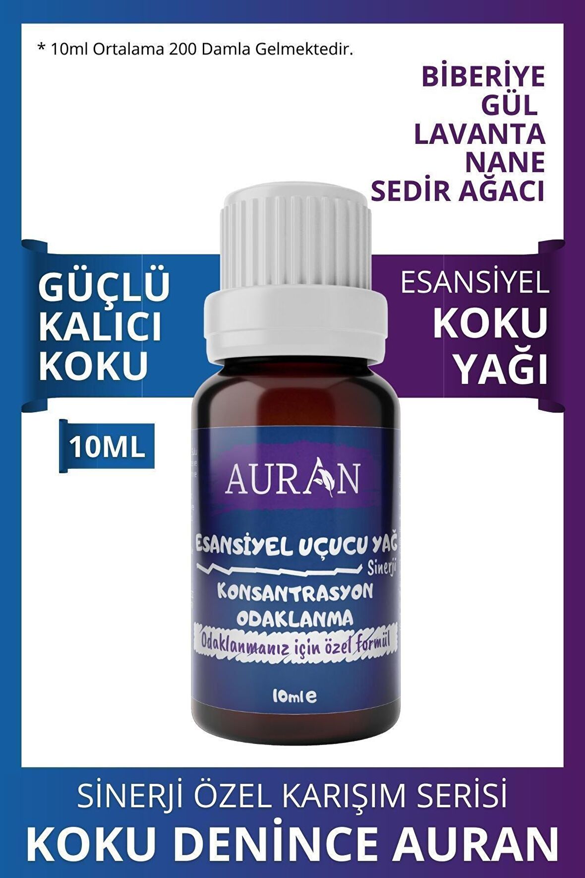 Konsantrasyon - Odaklanma Sinerji Karışım Esansiyel Uçucu Yağ Buhurdanlık Yağı Aromaterapi Difüzör