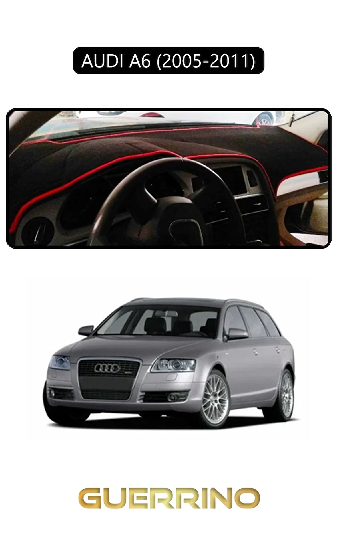 AUDI A6 (2005-2011) TORPİDO KORUMA HALISI SİYAH KENAR