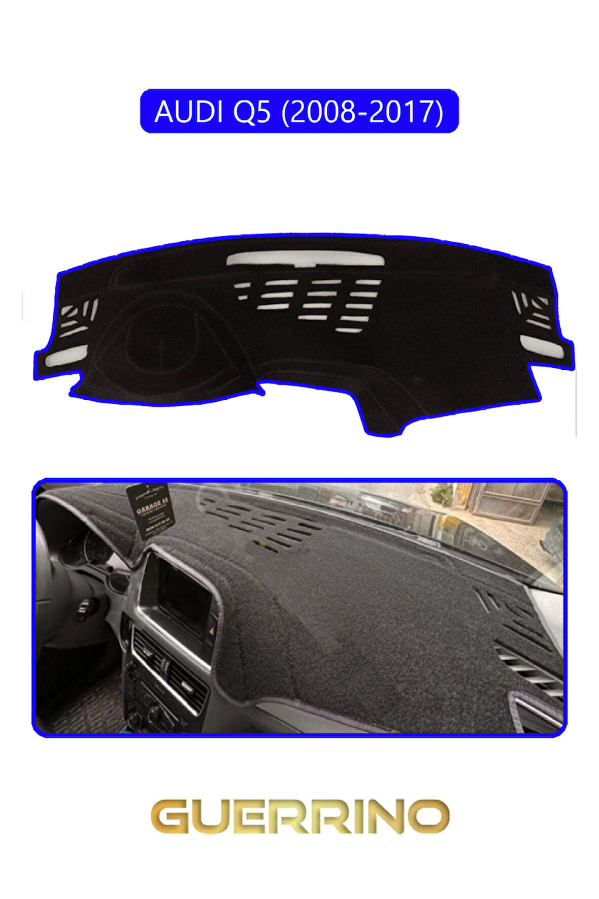 AUDİ Q5 2008-2017TORPİDO KORUMA HALISI MAVİ KENAR