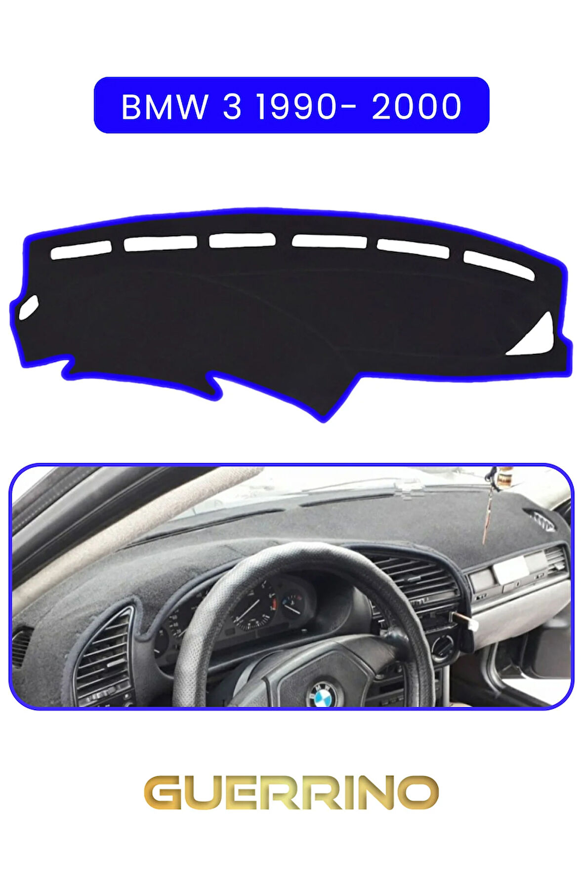 BMW 3 1990-2000TORPİDO KORUMA HALISI MAVİ KENAR