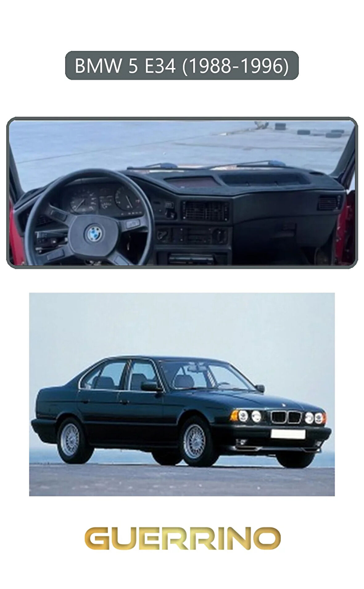 BMW 5 E34 1988-1996TORPİDO KORUMA HALISI GRİ KENAR