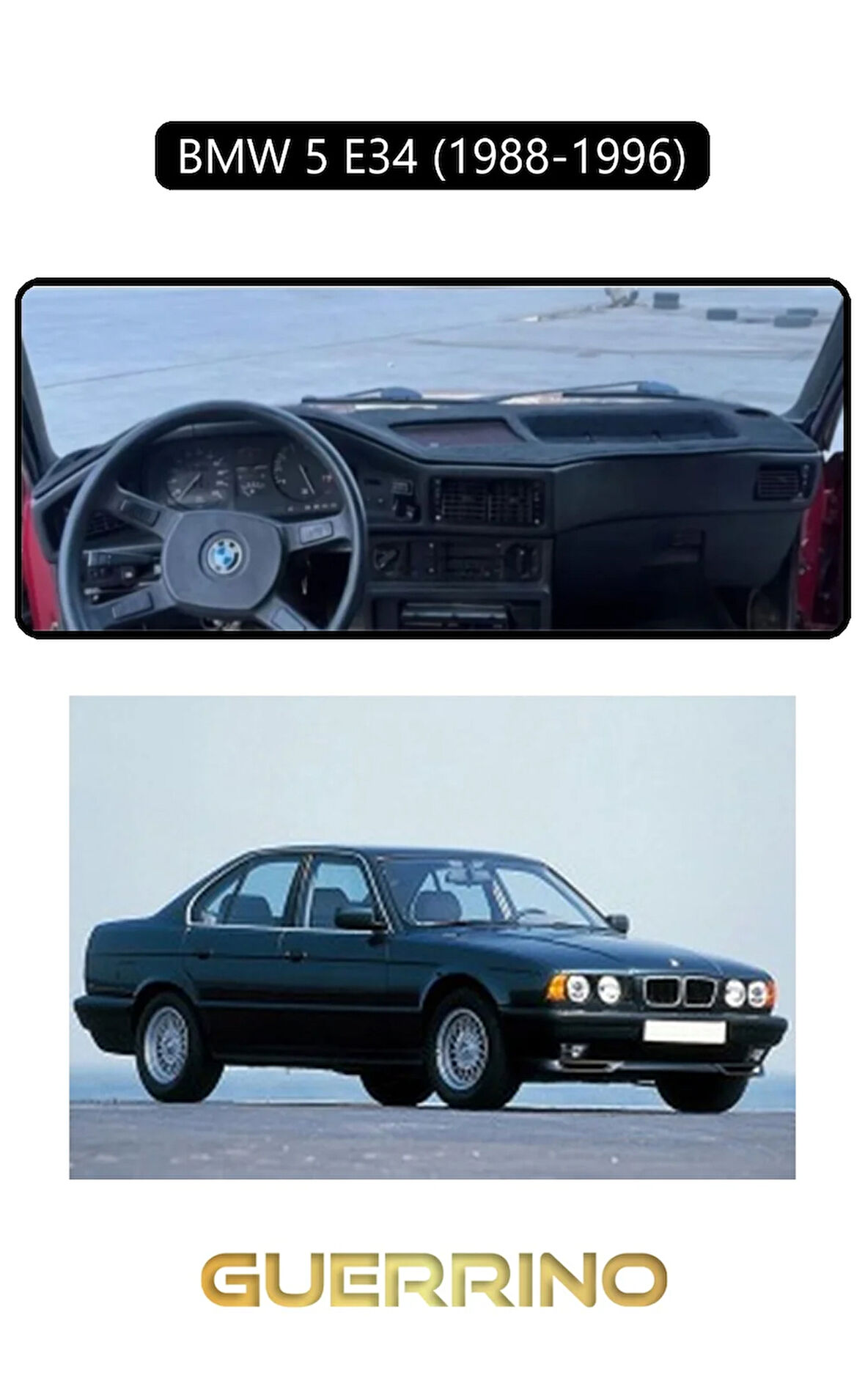 BMW 5 E34 1988-1996TORPİDO KORUMA HALISI SİYAH KENAR