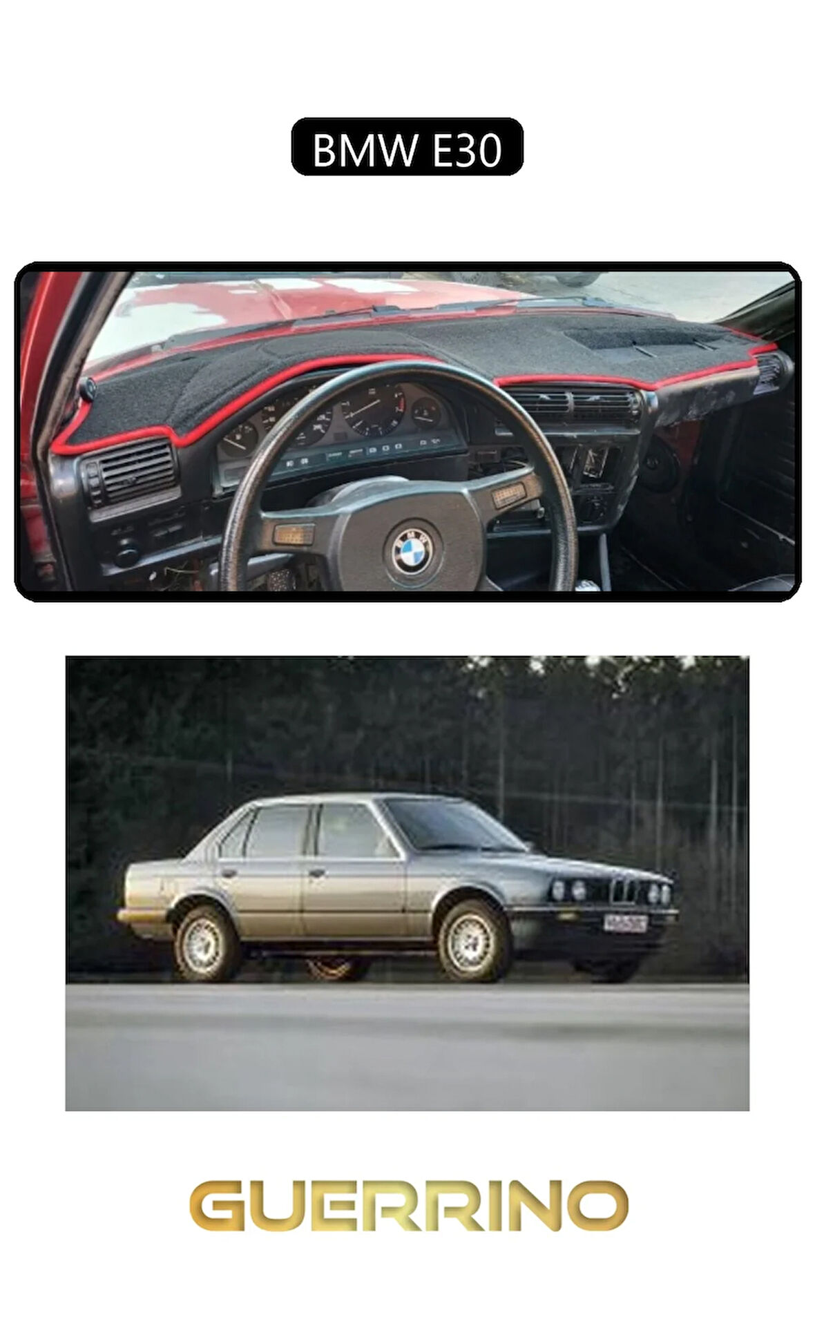 BMW E30TORPİDO KORUMA HALISI SİYAH KENAR