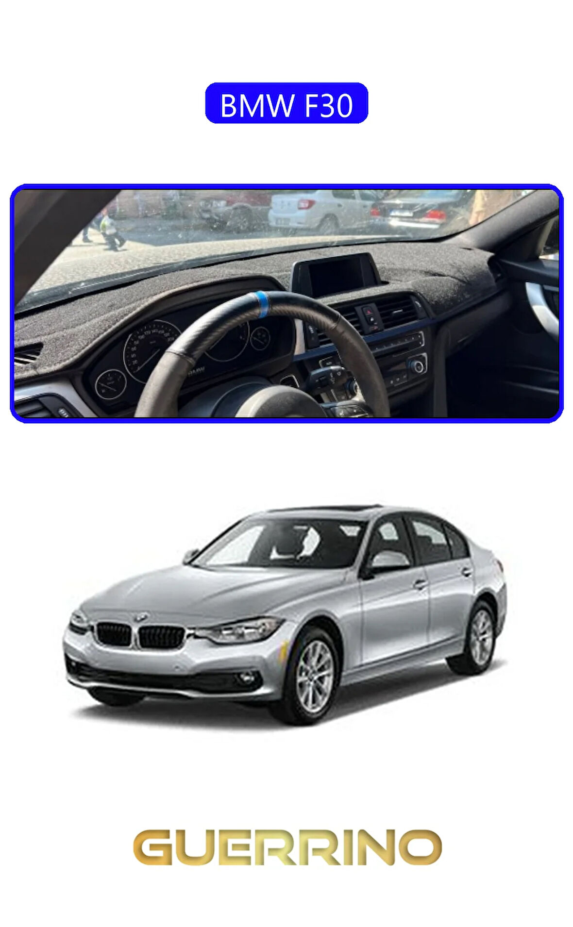 BMW F30TORPİDO KORUMA HALISI MAVİ KENAR