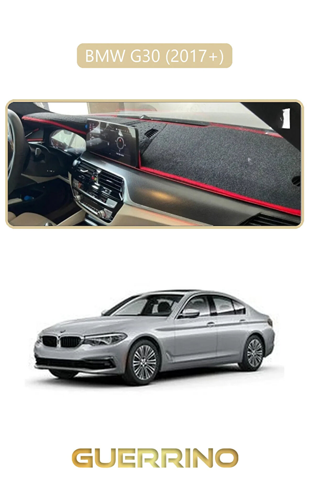 BMW G30 G31 G38 2017+TORPİDO KORUMA HALISI BEJ KENAR