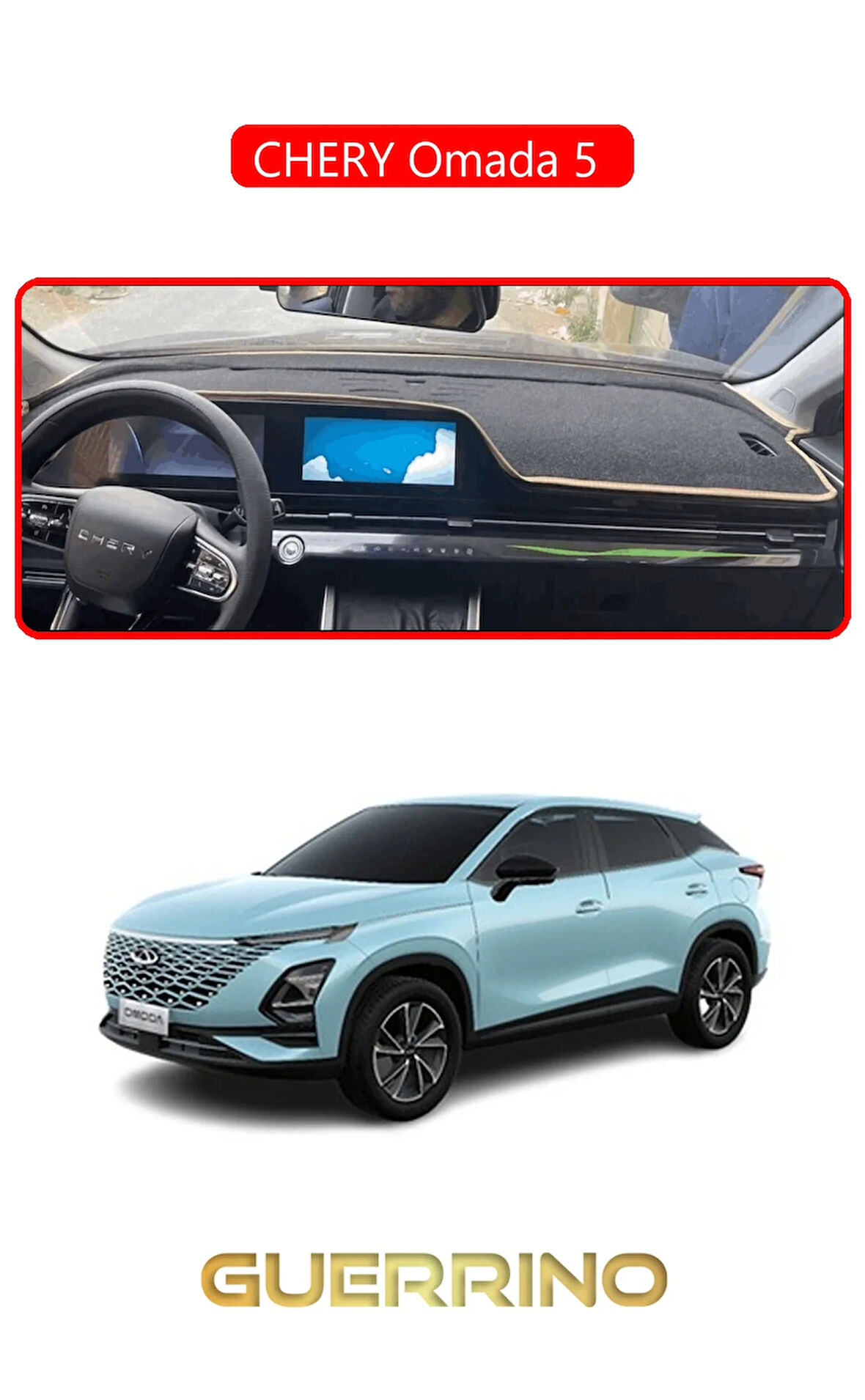 Chery Omada 5 TORPİDO KORUMA HALISI KIRMIZI KENAR