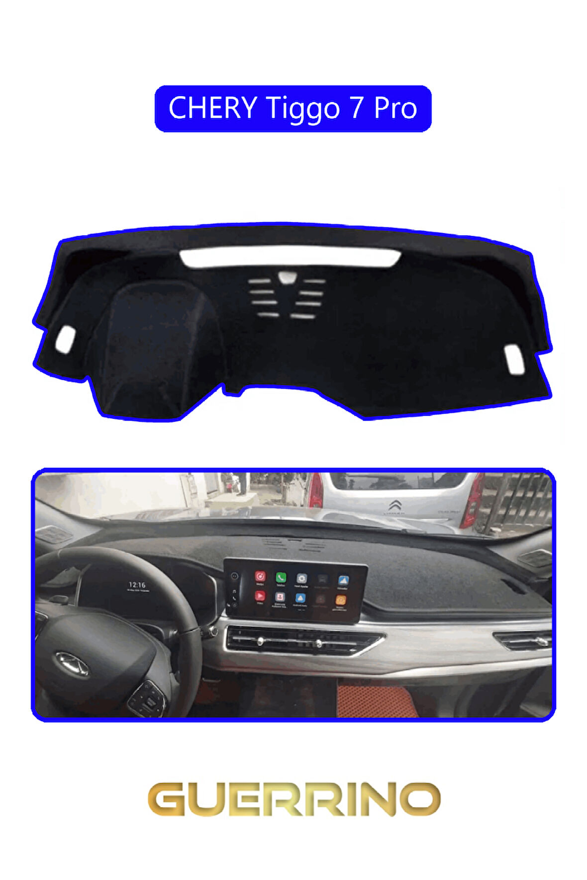 Chery Tiggo 7 PRO TORPİDO KORUMA HALISI MAVİ KENAR