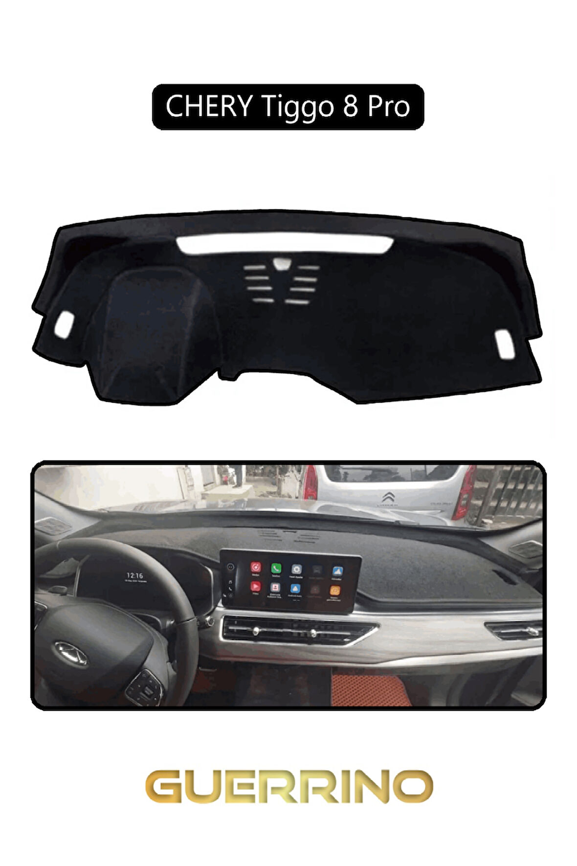Chery Tiggo 8 PRO TORPİDO KORUMA HALISI SİYAH KENAR