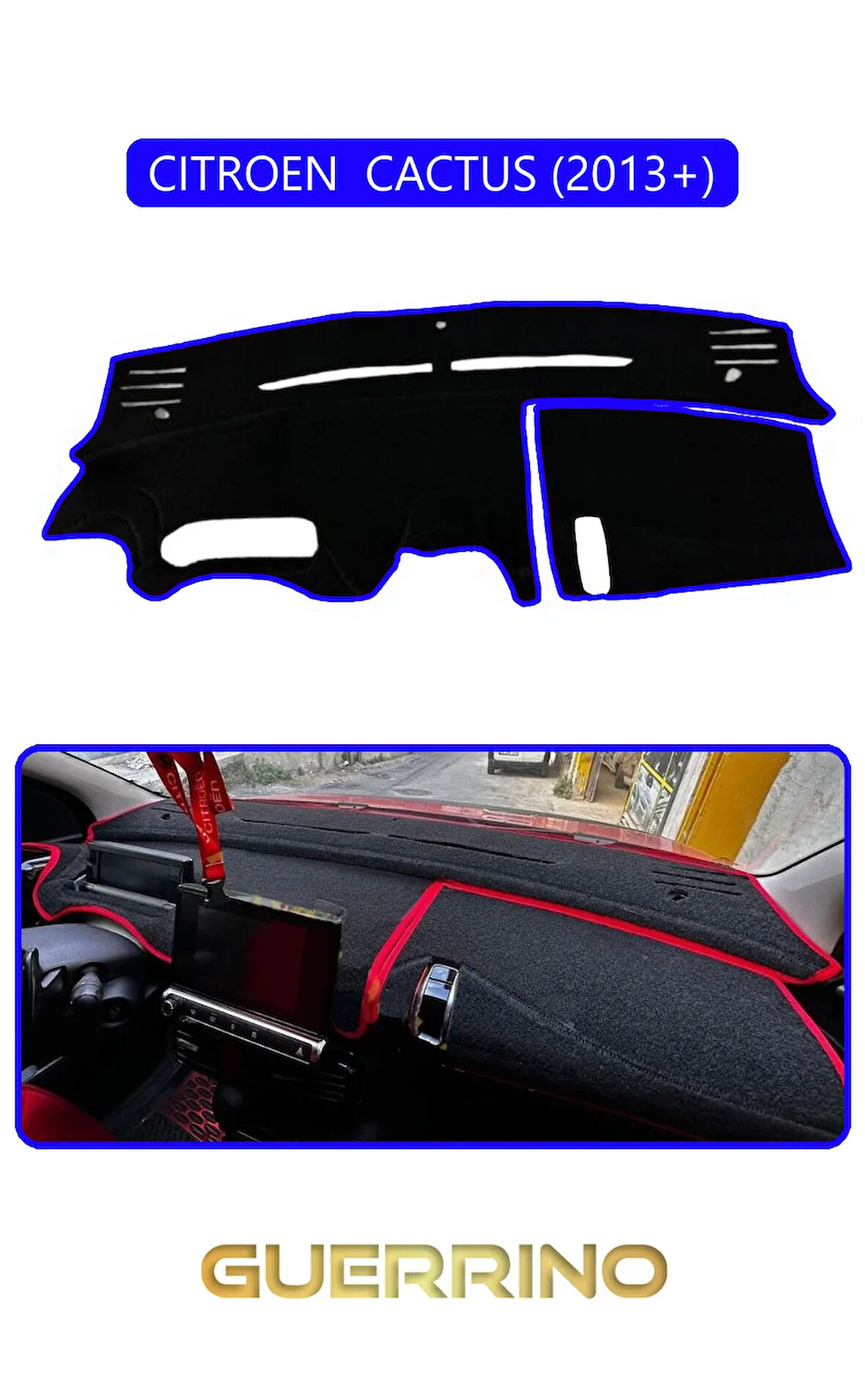 CITROEN  CACTUS 2013+TORPİDO KORUMA HALISI MAVİ KENAR