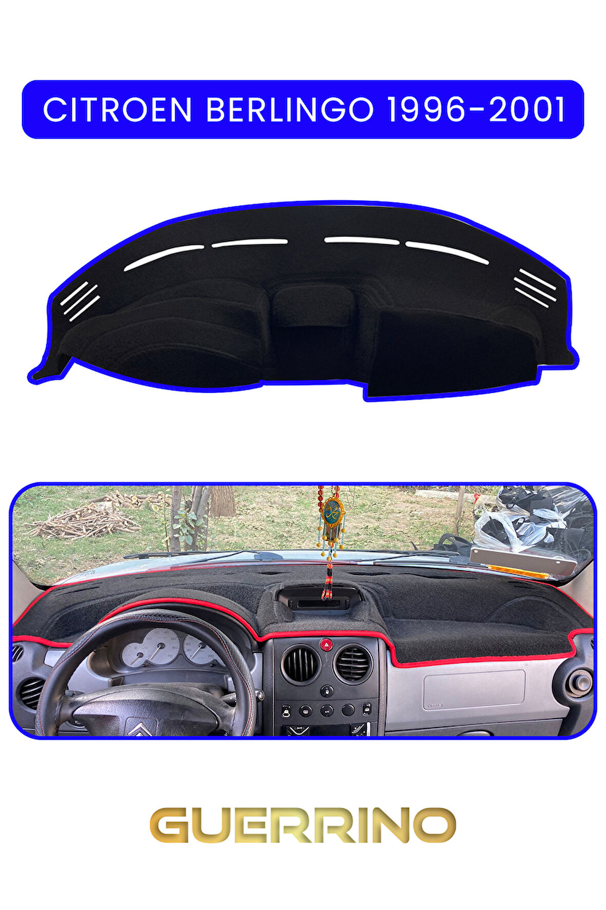 CITROEN Berlingo 1996-2001TORPİDO KORUMA HALISI MAVİ KENAR