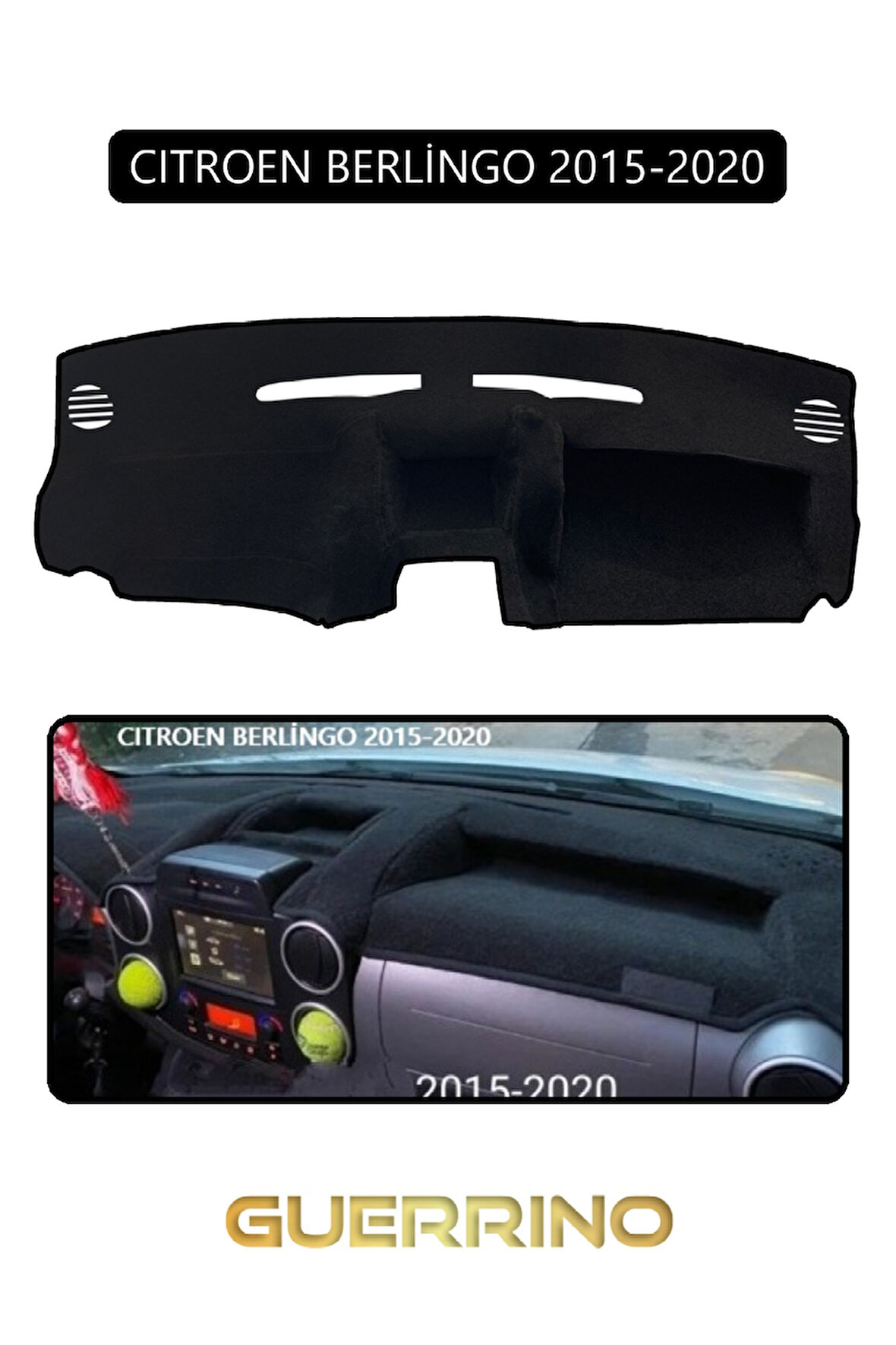 CITROEN BERLİNGO 2015-2020TORPİDO KORUMA HALISI SİYAH KENAR