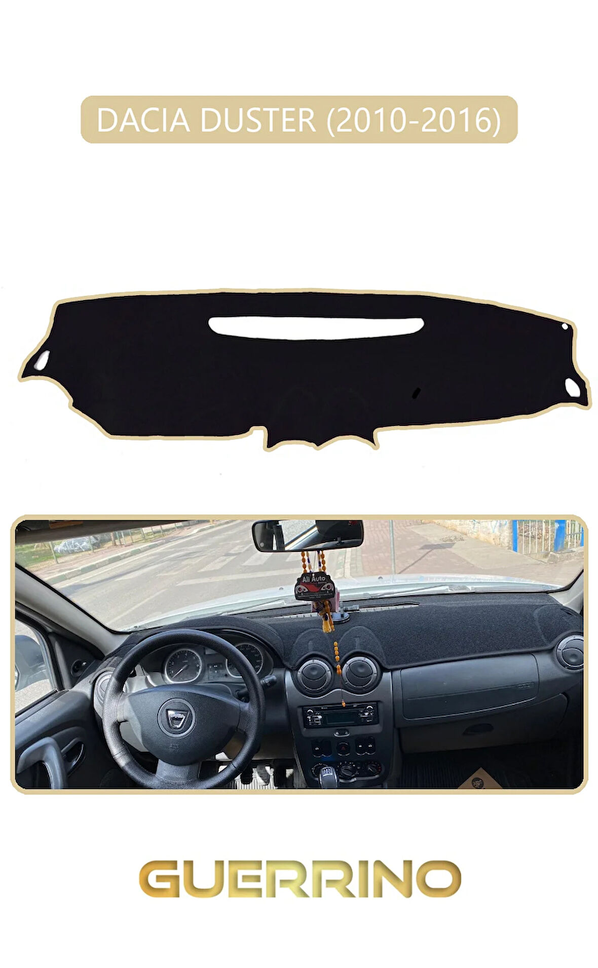 DACIA DUSTER 2010-2016TORPİDO KORUMA HALISI BEJ KENAR