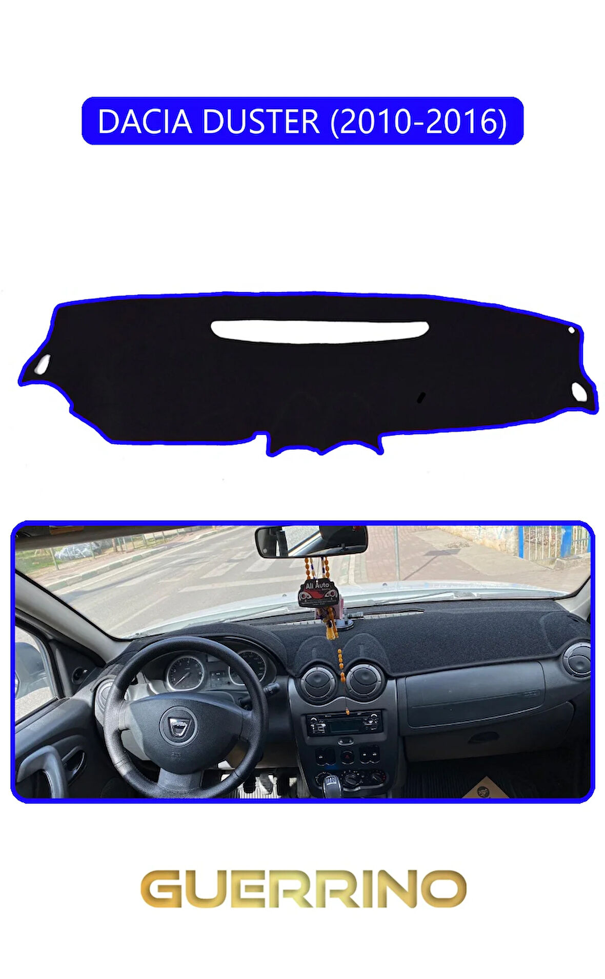 DACIA DUSTER 2010-2016TORPİDO KORUMA HALISI MAVİ KENAR