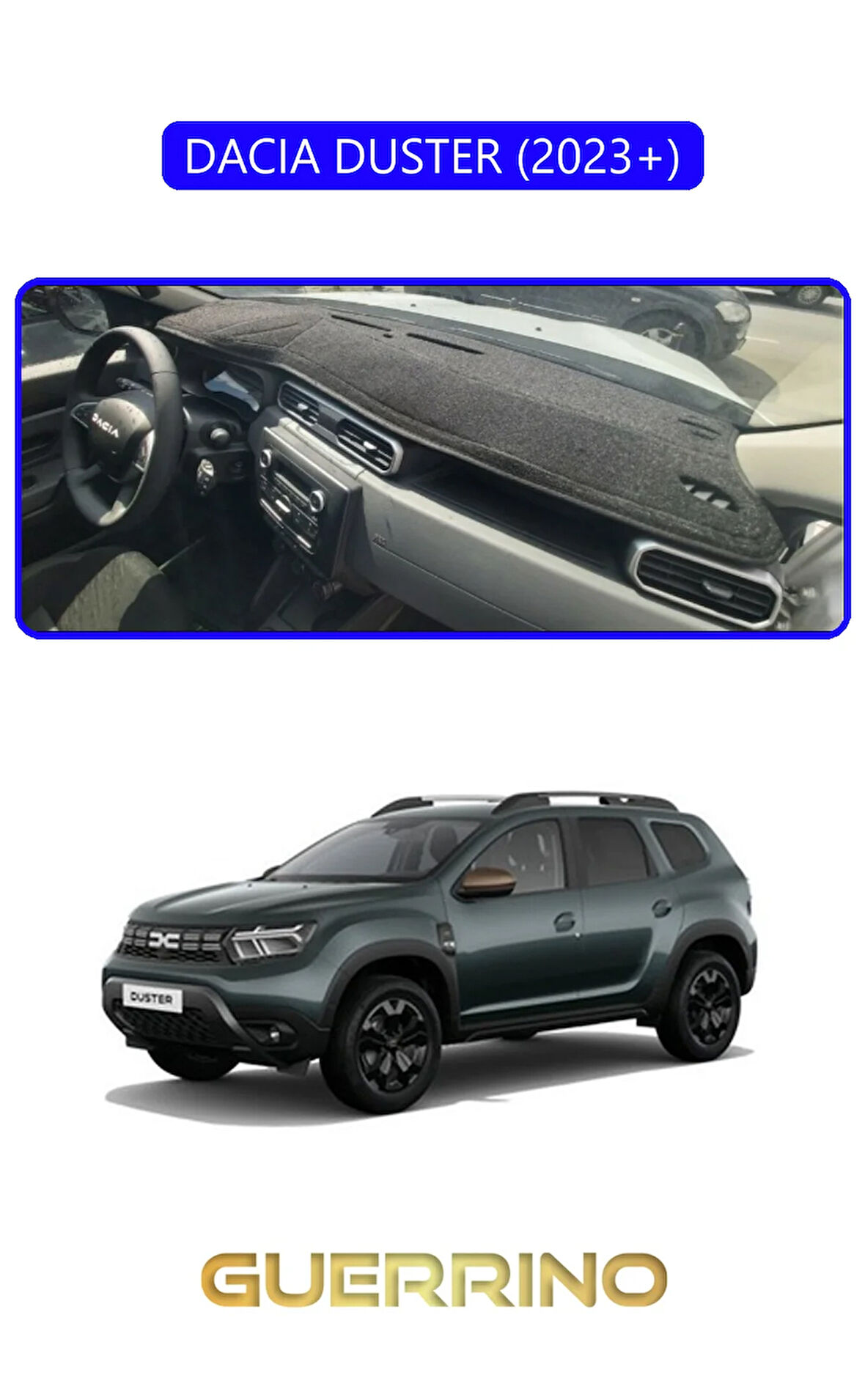 DACIA DUSTER 2023+TORPİDO KORUMA HALISI MAVİ KENAR