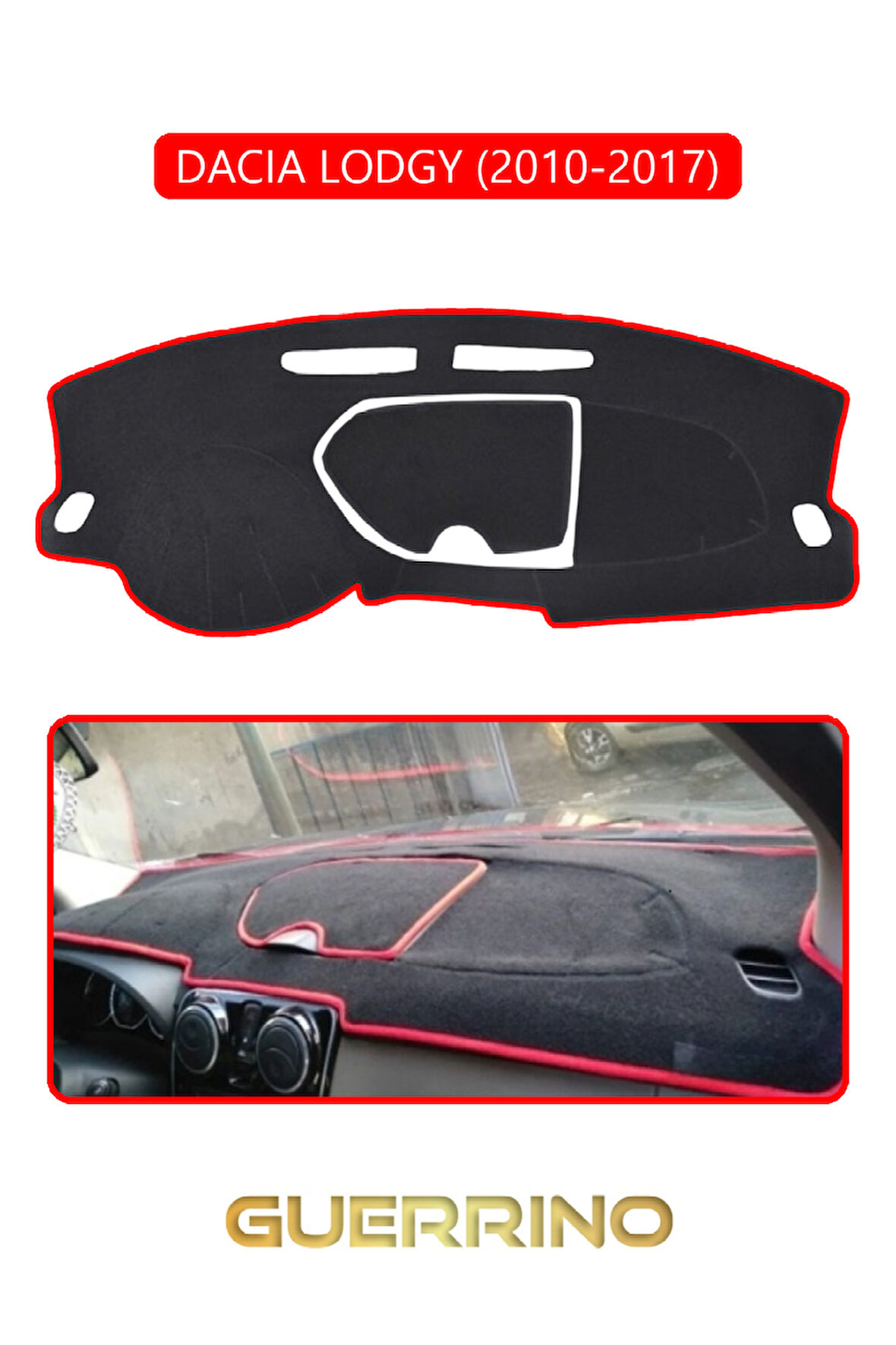 DACIA LODGY 2010-2017TORPİDO KORUMA HALISI KIRMIZI KENAR