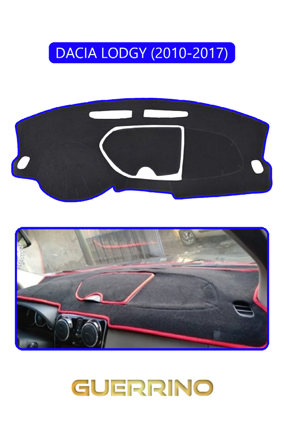 DACIA LODGY 2010-2017TORPİDO KORUMA HALISI MAVİ KENAR