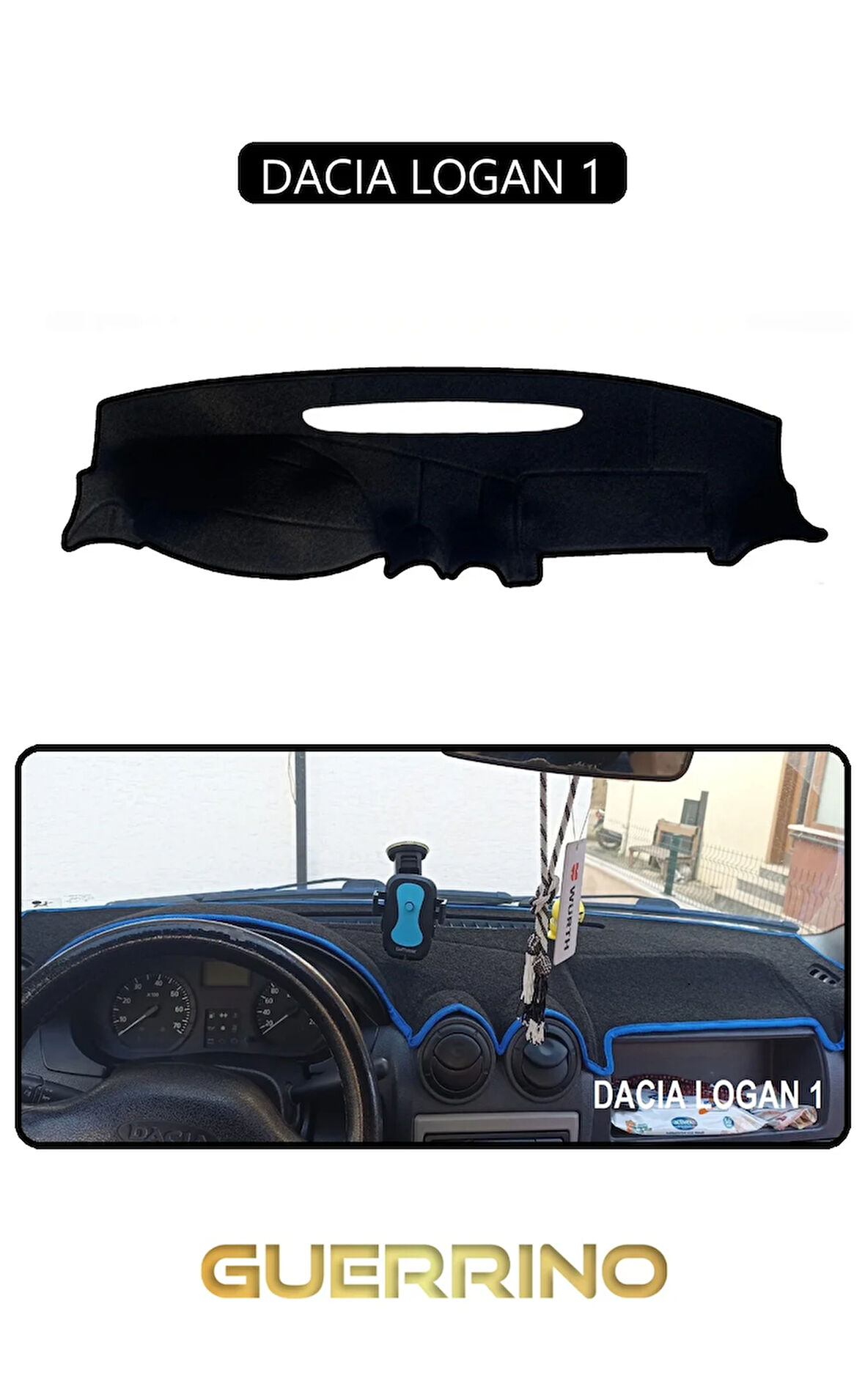 DACIA LOGAN 1TORPİDO KORUMA HALISI SİYAH KENAR