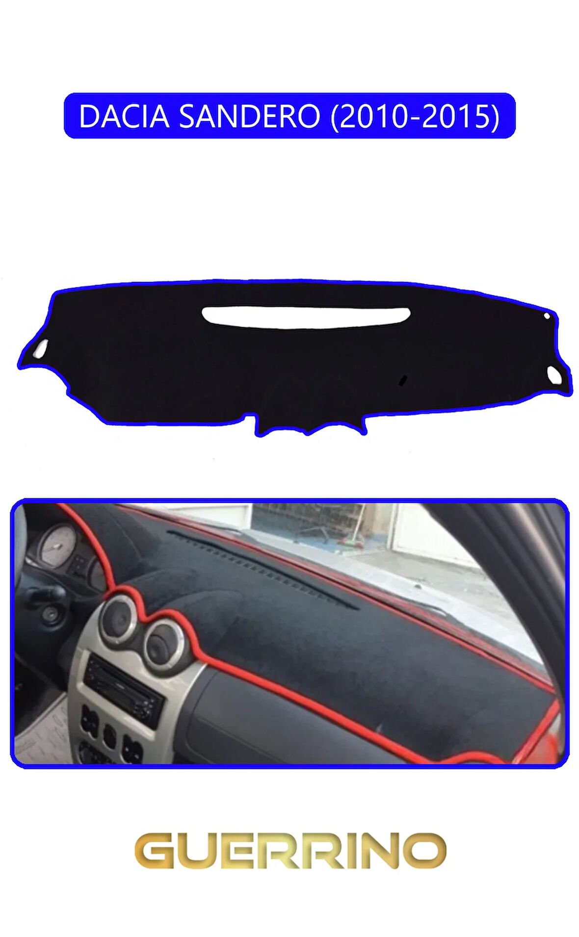 DACIA SANDERO 2010-2015TORPİDO KORUMA HALISI MAVİ KENAR